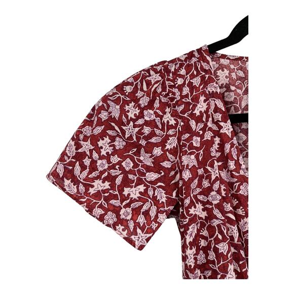Madewell Dress Flutter sleeve wrap mini batik vine X-Small XS - Picture 3 of 8